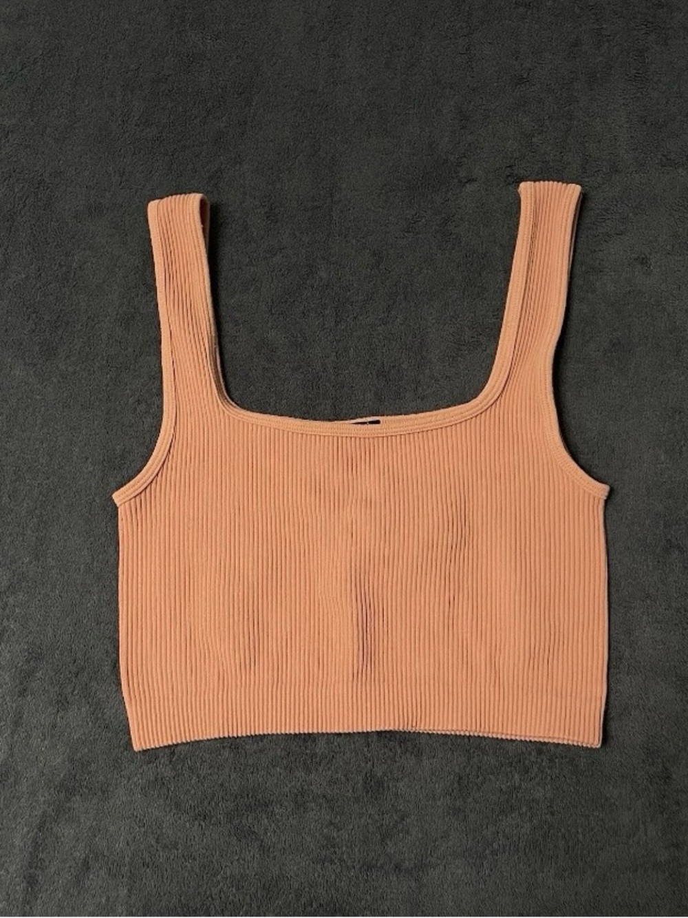 Zara Fun Festival Crop Top Womens XS Ribbed Knit Pullover Salmon Pink Tank Top